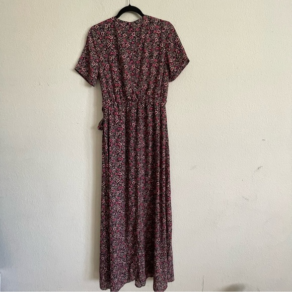 Mi Ami womans Floral faux Wrap maxi Dress size M romantic side slit feminine - Picture 8 of 8